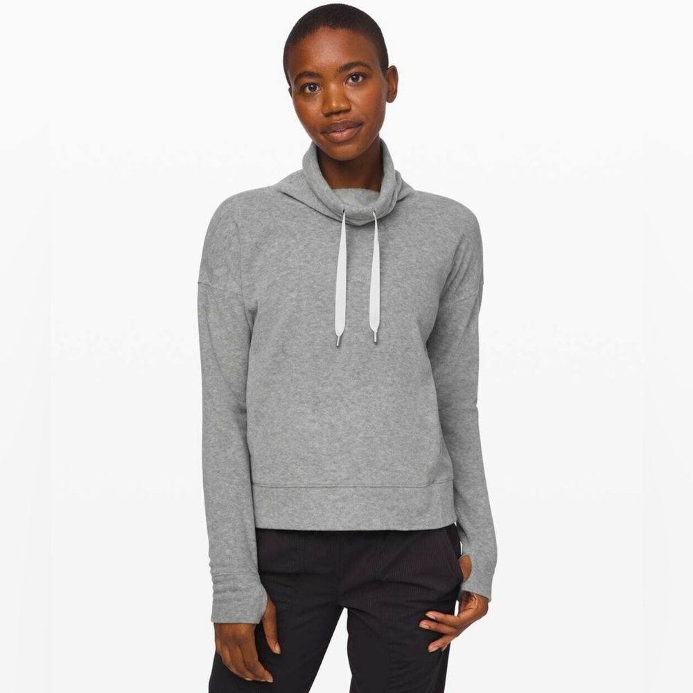 Lululemon Go Forward Fleece Pullover Heathered Core Light Gray Size 6 $108